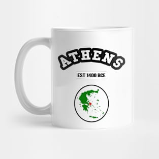 🏺 Athens Greece Strong, Greek Map, 1400 BCE, City Pride Mug